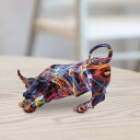 シンプルな樹脂製雄牛の置物 風水 カラフルなアートクラフト 動物彫刻コレクション 彫像 キャビネット ホーム 寝室 勉強部屋 装飾用