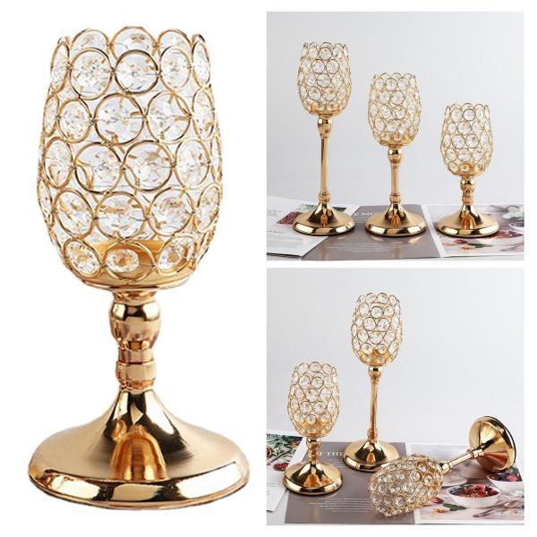 Terapowerのクリスタルキャンドルホルダーゴールデン奉納燭台スタンドアニバーサリーイベントS｜アングル3