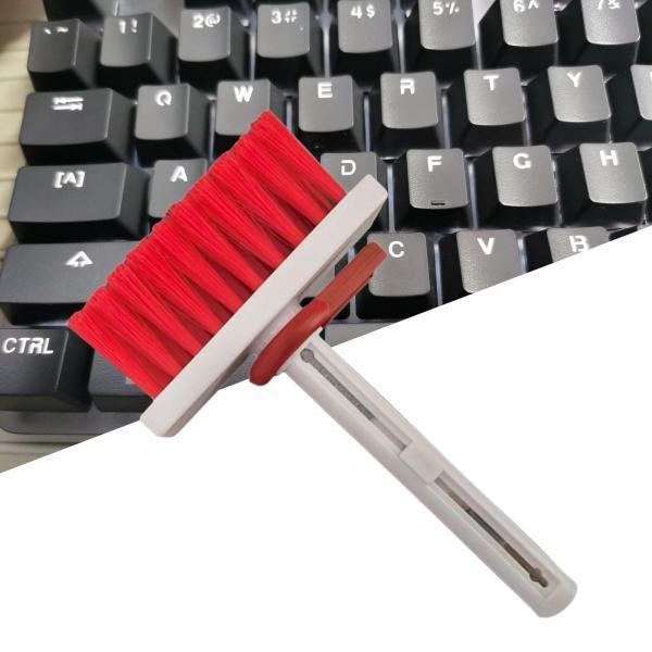 多機能キーボードクリーニングブラシキットPCラップトップ用コーナーギャップダスター白赤