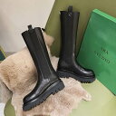 ロングブーツ 裏起毛 レディース 筒ブーツ 後ろファスナー 美脚 撥水 pu 革ブーツ 細見え 防寒 保温 厚底 トラックソール 筒太め ラウンドトゥ インヒールあり 足長効果 春 秋 冬 あたっか
