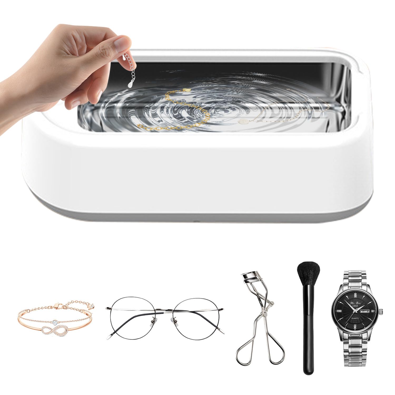 超音波洗浄機 大容量600ml 高速洗浄 ステンレス鋼の内部はさみ金45000HZ 小型家庭用超音波クリーナー低..