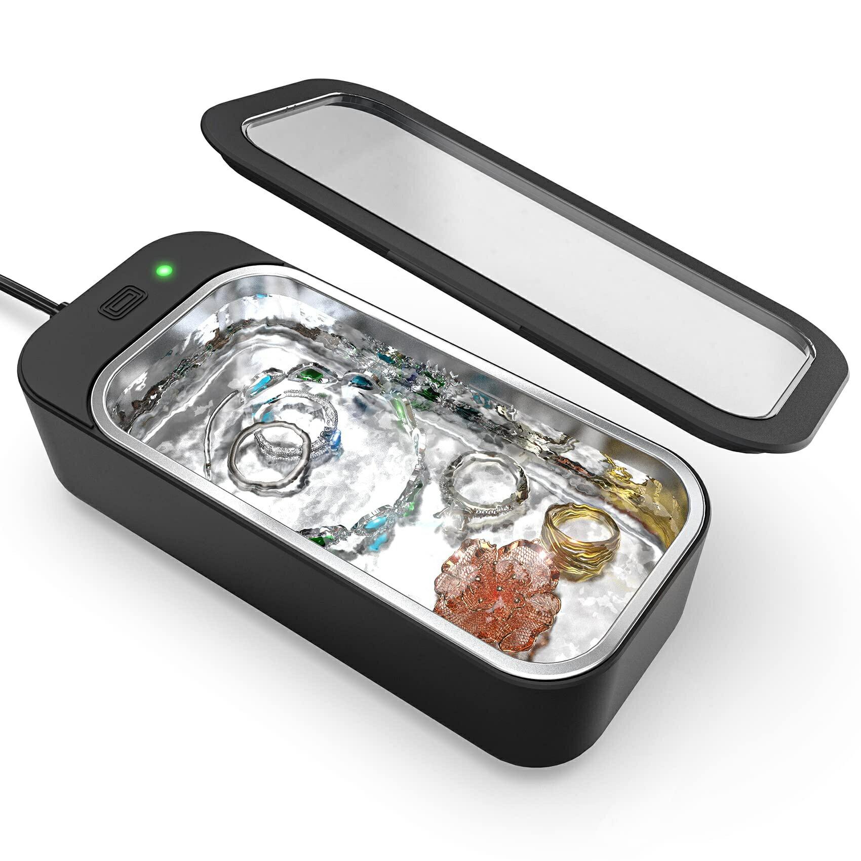 超音波洗浄機 眼鏡洗浄機 小型超音波洗浄器 超音波メガネクリーナー 450ml容量 42,000Hz 強力振動 メガ..