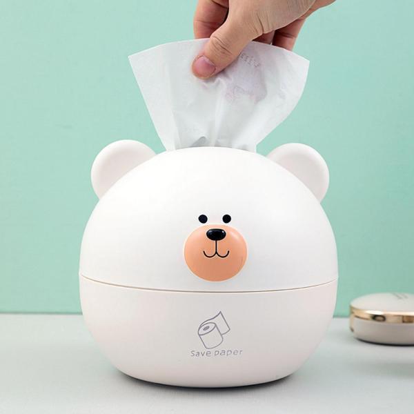 ホテルの寝室の会議室のためのクマのティッシュボックスの円形ティッシュホルダー