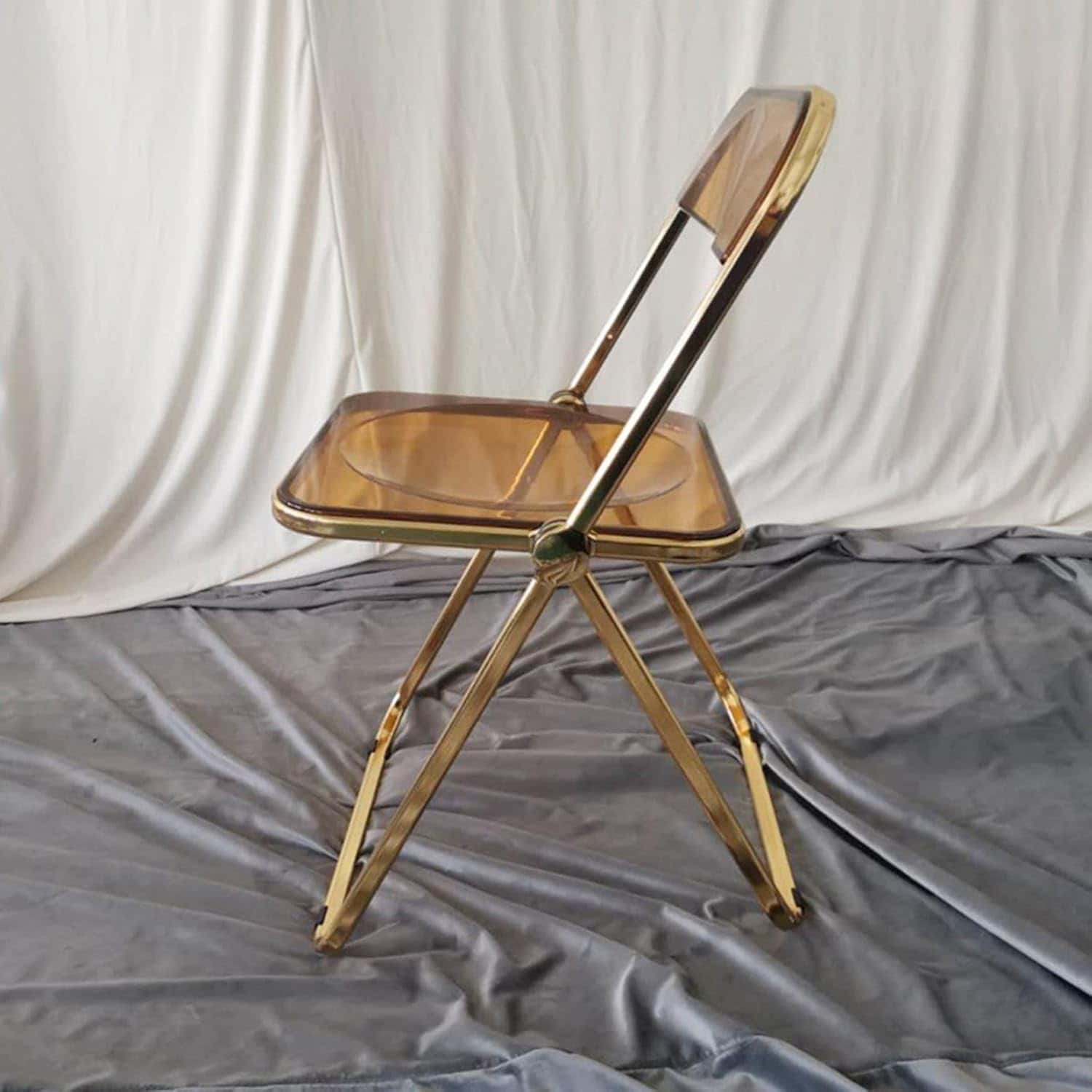 折りたたみ椅子 クリア アクリル オフィスチェア 金属製 カフェ 居酒屋 家用 ダイニングチェア 室内 室..