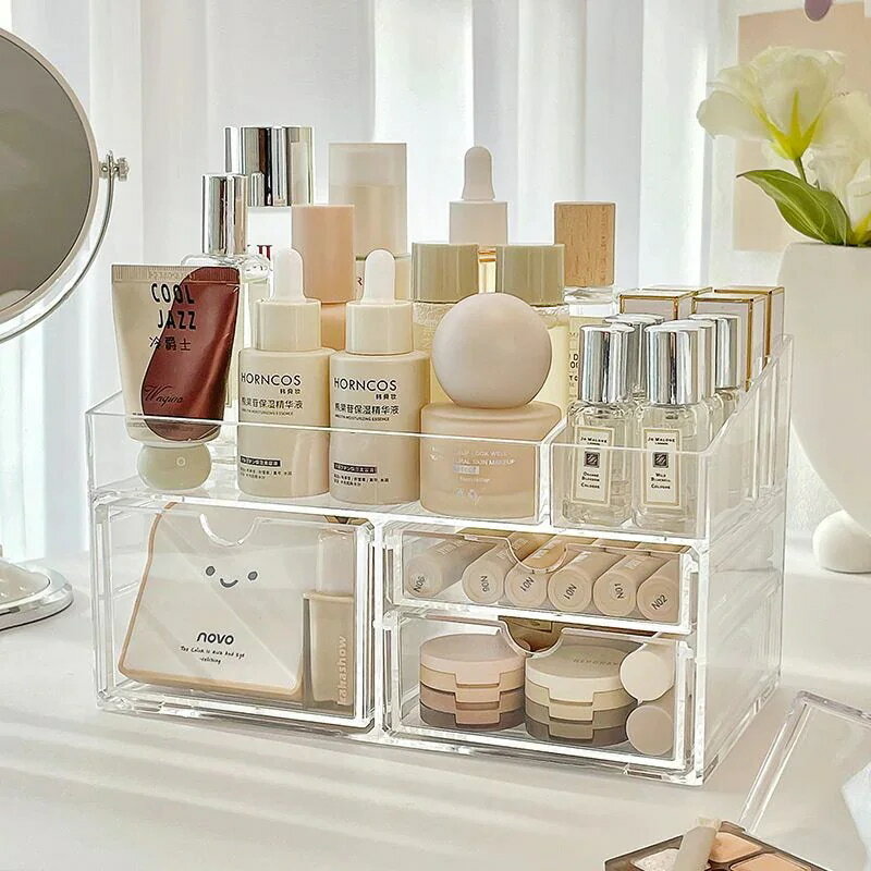 引き出し式 格を分け 分類し 整理し クリア スキンケア用品 収納 ボックス 容姿レベルが高い アクリル ..