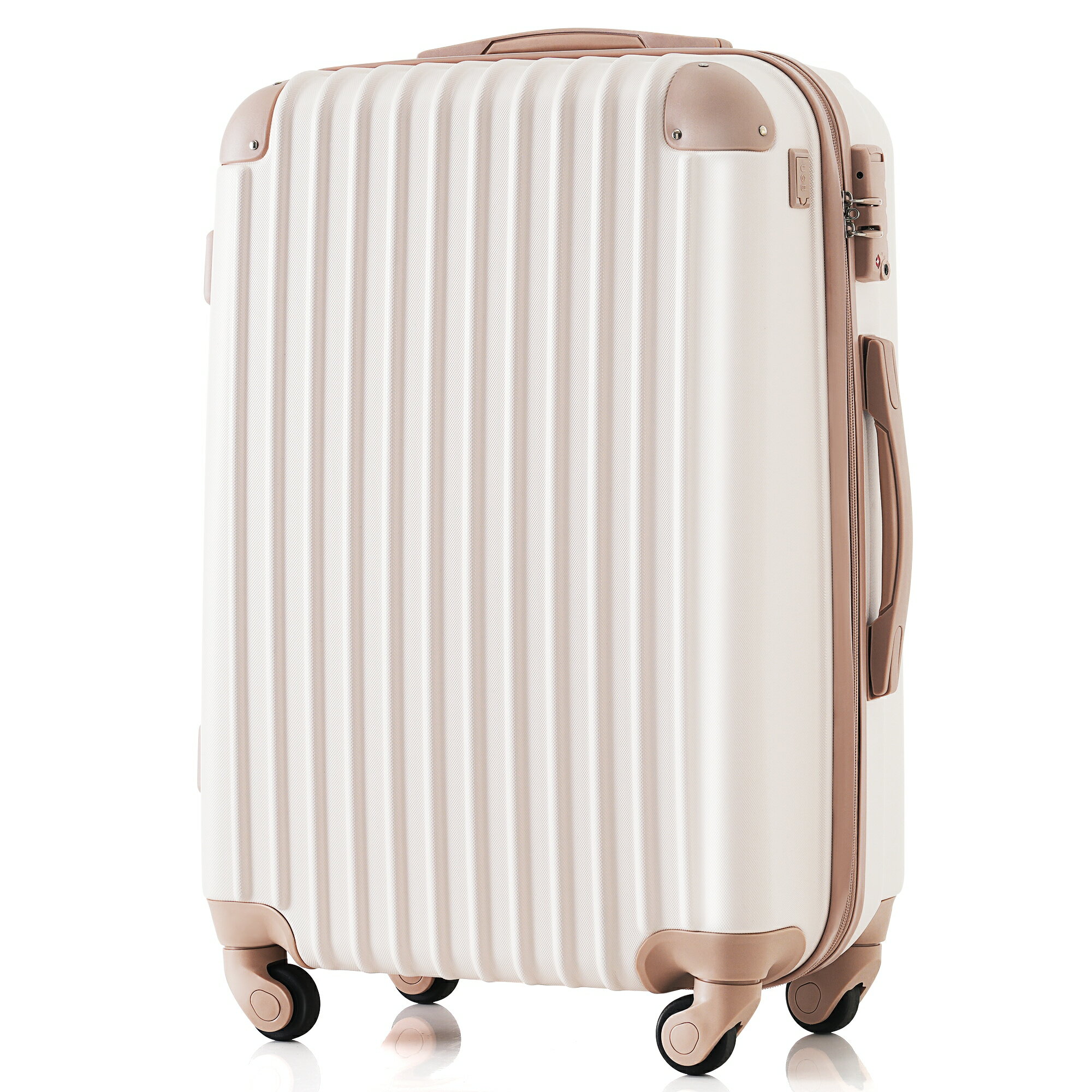 スーツケース Lサイズ USB充電ボート付きカップホルダー付きキャリーバッグ キャリーケース