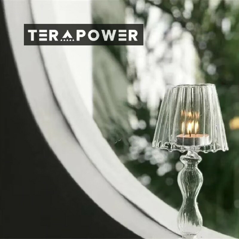 スタイル 自宅 装飾 レトロ ガラス 燭台 個性 透明な テーブルランプタイプ