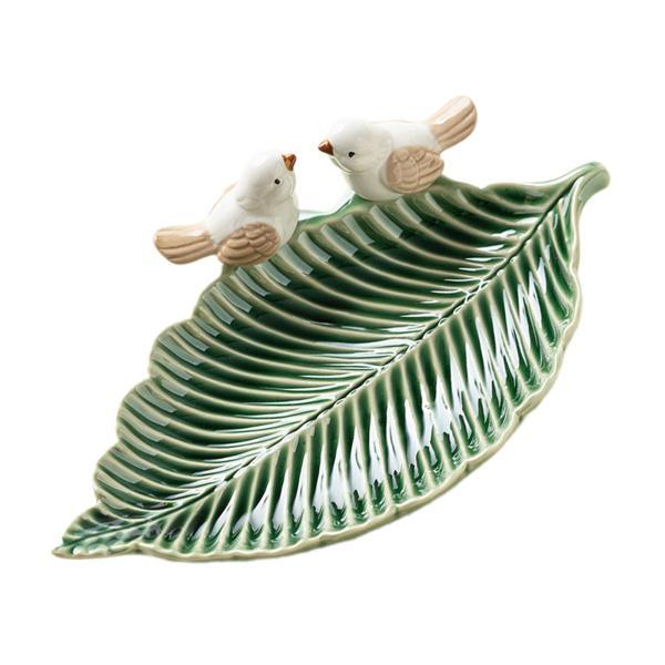 磁器の葉の形をしたイヤリング ジ