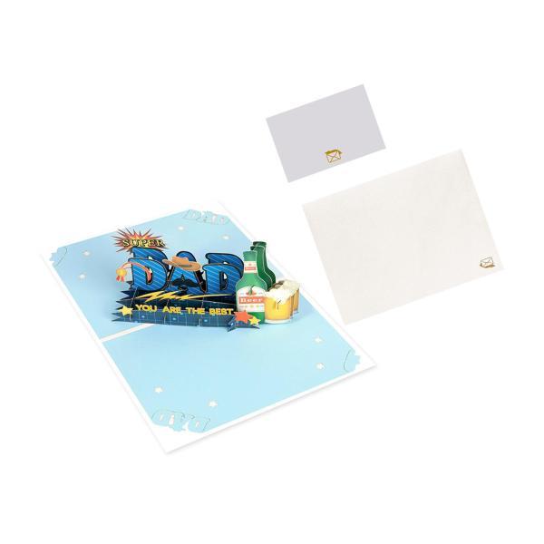 父の日カード、3D グリーティングカード、新年のギフトカード、フェスティバルの祝福カード、娘から父親へのポップアップカード
