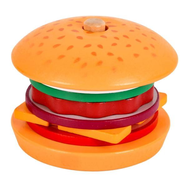 フェイクフード 木製スタッキングおもちゃ キッチン 早期教育 DIYクラフト ハンバーガー用