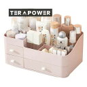 二重引き出し付き化粧品収納箱デスクトップ大容量防塵棚化粧台スキンケア用品整理箱