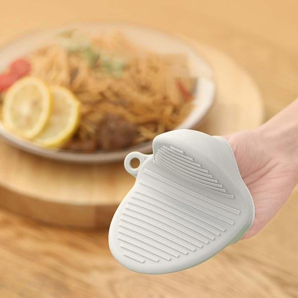 シリコンオーブンミットグローブフィンガープロテクターピンチグリップ耐熱ホワイト