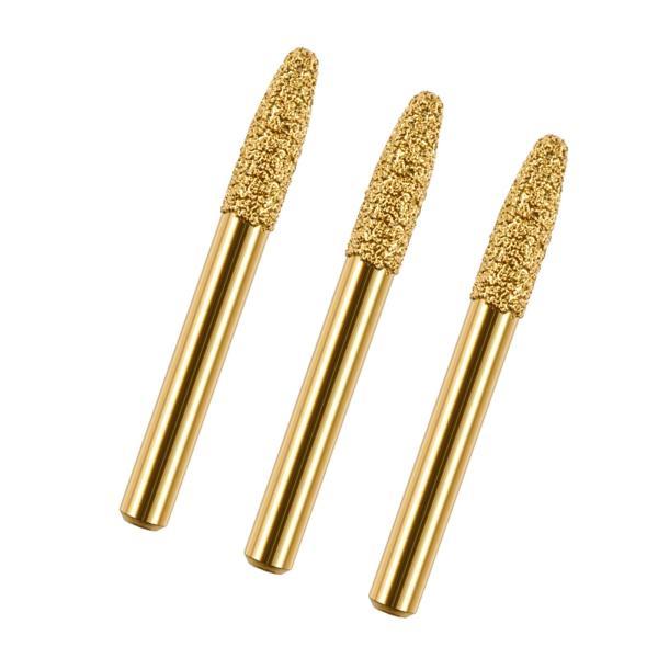 3 個の砥石ビット、ダイヤモンド研削バリドリルビット弾頭ボディ形状研削ヘッド石セラミック彫刻用