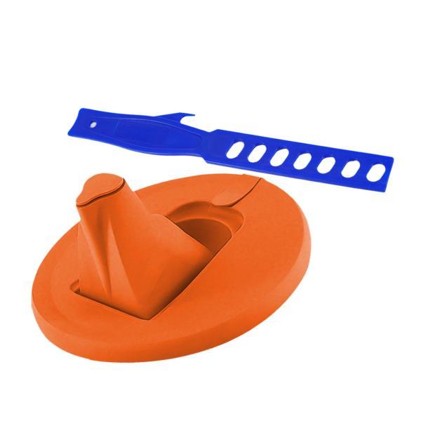 ペイント缶蓋カバーと注ぎ口、ペイントスティック付き、通気孔付き、オレンジ