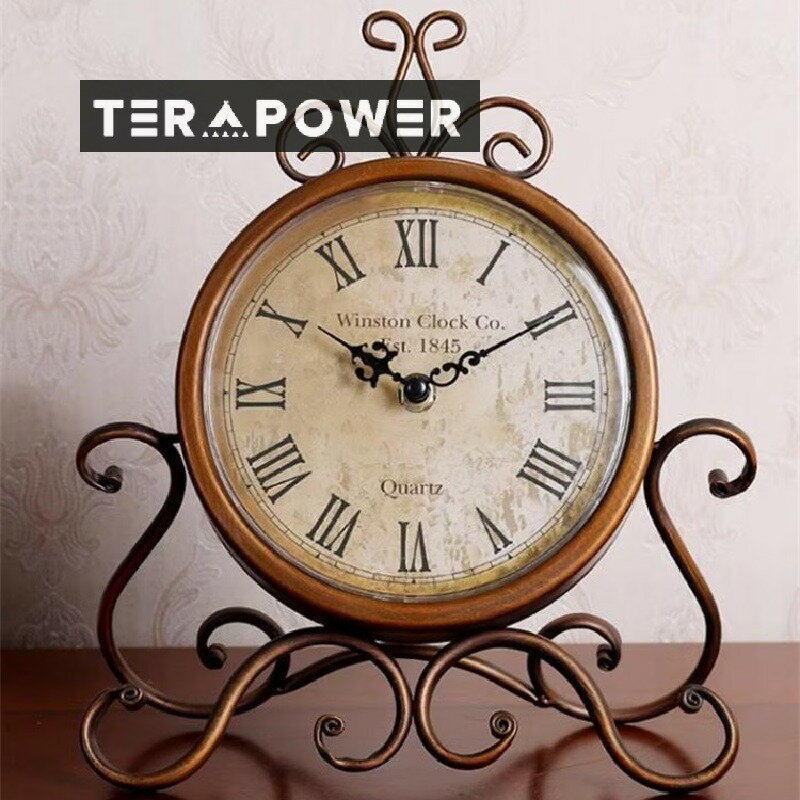 スタイル ヨーロッパ式 置き時計 レトロ デザインセンス 鉄芸 卓上置時計 リビング装飾 時計 卓上 クォ..