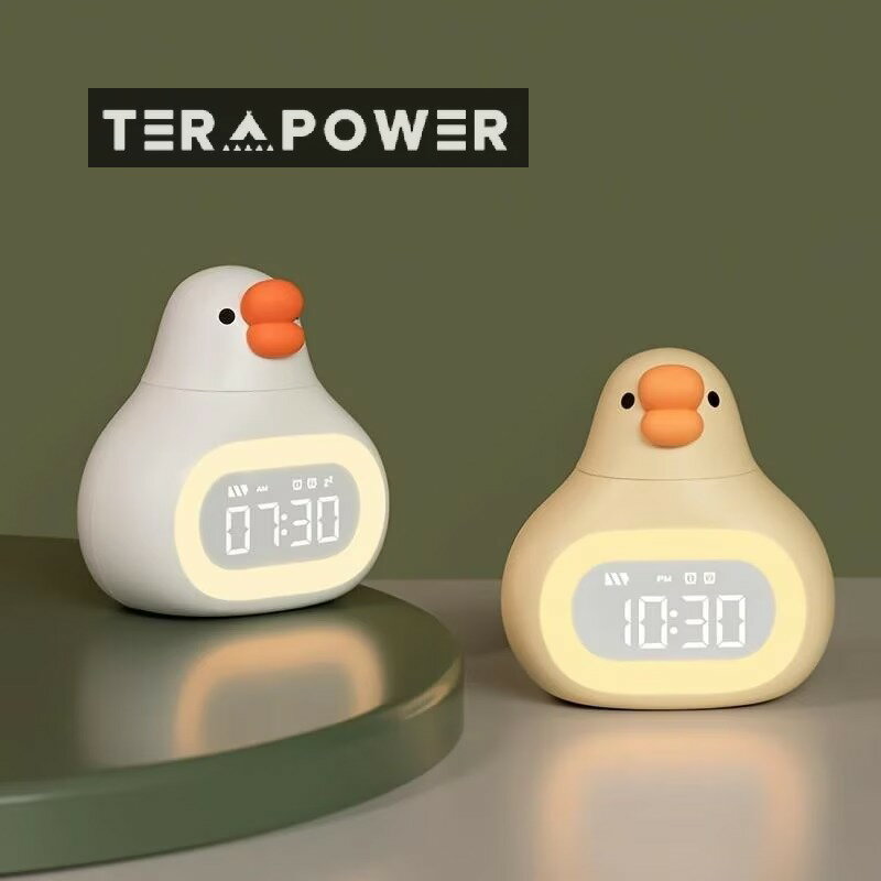 時計 LED 目覚まし時計 かわいいアヒル電子時計 充電スマート目覚まし時計 ウェイクアップ目覚まし時計 誕生日 装飾