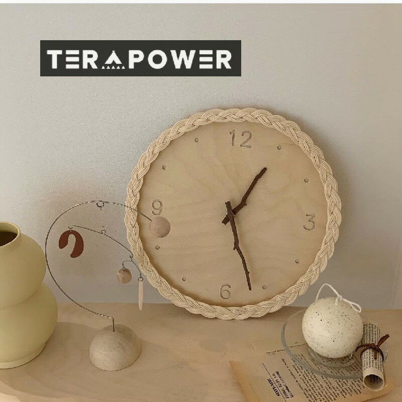 韓国ファッション韓国風天然木製手作り置き掛け兼用時計静音室内インテリア家具木製指針