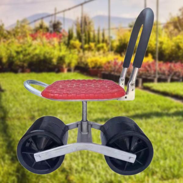 ガーデンスツール 作業用シート 車輪付き ガーデニング ローリングカート 除草スツール 頑丈 便利 耐久性の高いシート 360°回転