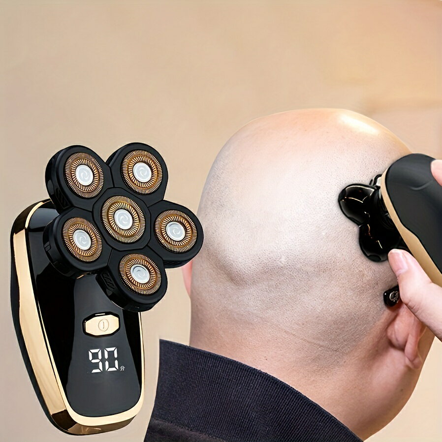 LEDディスプレイ付き防水電気ヘッドシェーバー - 男性用充電式カミソリ - お父さん、ボーイフレンド、父親への誕生日プレゼントに最適 - スムーズで快適な剃り心地を提供します。