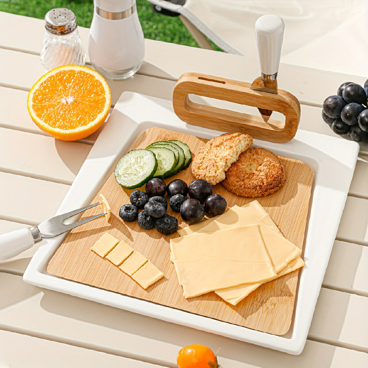 1セット、セラミックチーズボードとチーズナイフ、チーズボード、竹製まな板、ピザボード、1枚のボード..
