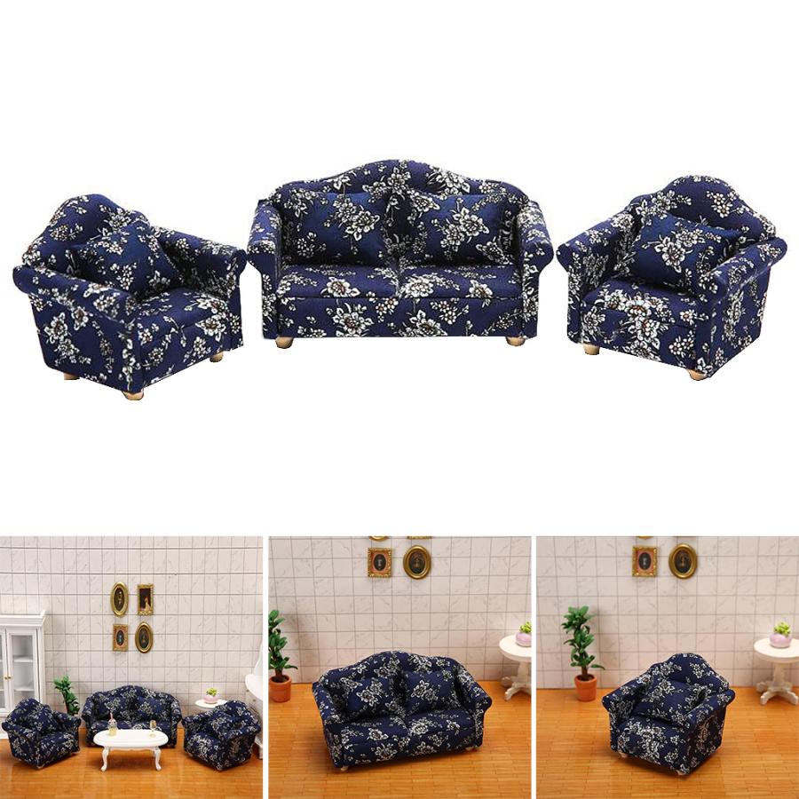 1/12ドールハウスアクセサリーソファセット用ミニチュアミニ家具セット