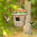 鳥の家、鳥かご、手織り巣箱、、居心地の良い休憩場所鳥の巣、庭の屋外パティオ装飾用ハチドリの家