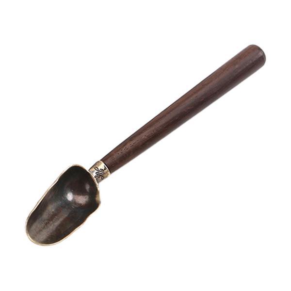 中国カンフー ティー スプーン 銅製ロングハンドル装飾ルーズリーフ ティー スプーン C