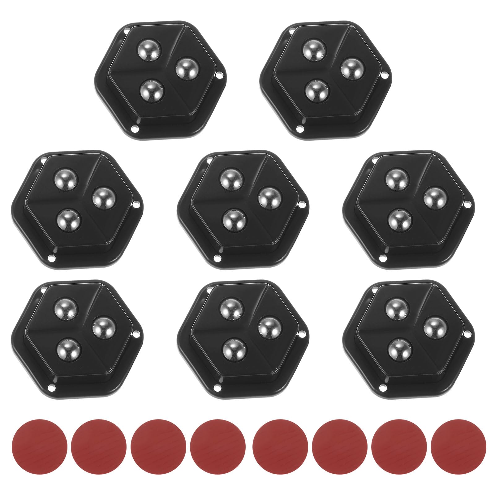 楽天TerapowerT 8個入り 自己接着 ミニキャスターホイール ユニバーサルキャスターホイール 360°回転 粘着スイベルプーリー キッチン家電収納ボックス用 コーヒーメーカー ブラック