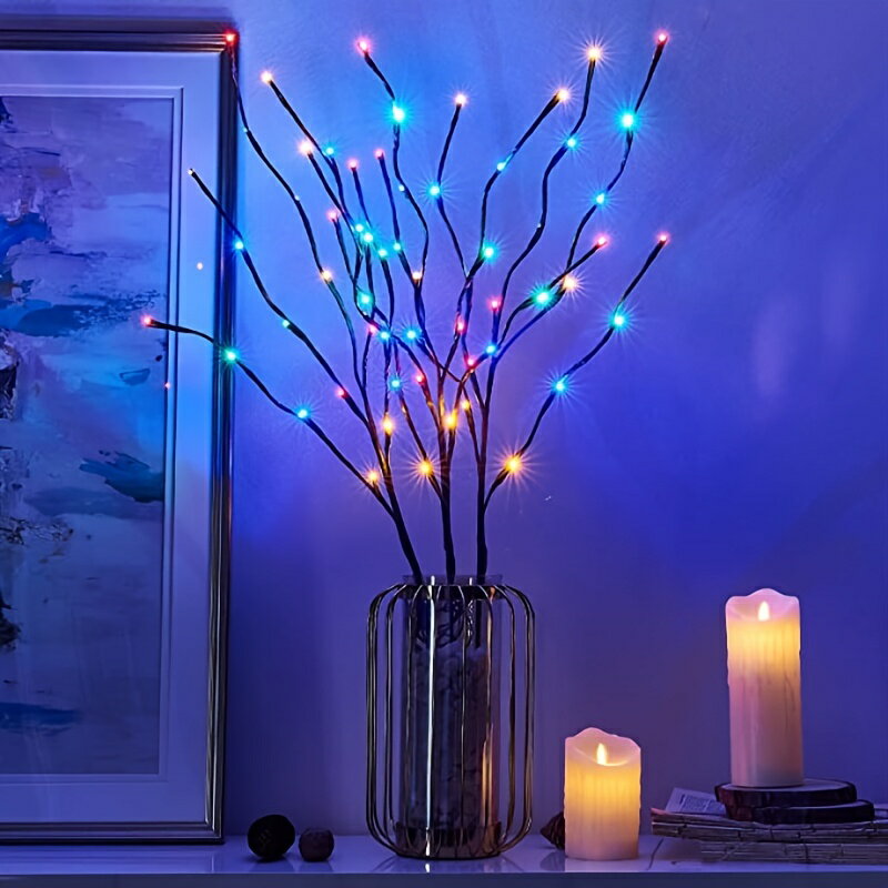 1pc 照明 柳の木 ブランチプラグ LED 通路灯 クリスマス ルーム装飾 屋内 アパート屋外 ステーキクライト 芝生用