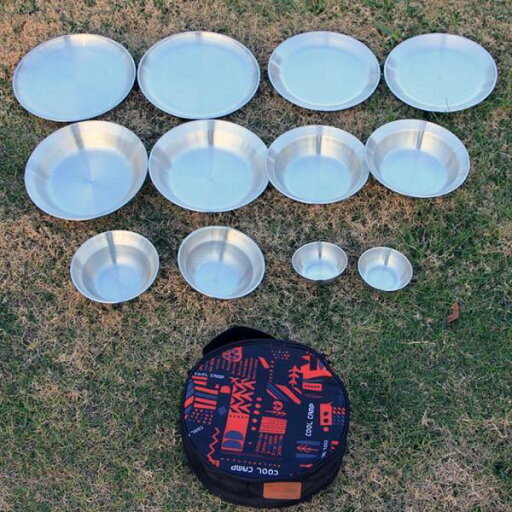 12個のキャンプ用食器セット調理用品、収納バッグ付きトラベルハイキング 12個のキャンプ用食器セット調理用品、収納バッグ付きトラベルハイキング