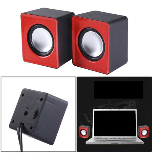 ミニコンピュータースピーカーStereo2.0サブウーファー家庭用オフィスタブレットレッド ミニコンピュータースピーカーStereo2.0サブウーファー家庭用オフィスタブレットレッド