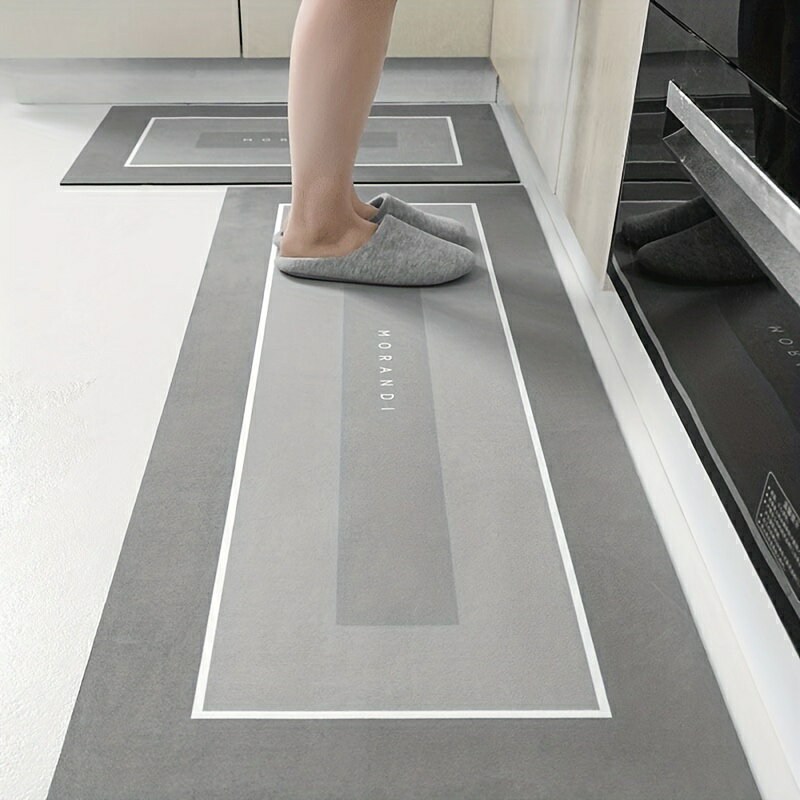 1pc、耐油キッチンマット、滑り止めゴムバックフロアマット、キッチンラグ、家庭用洗えるキッチンドアマット、バスルームドアマット、バスルームフロアマット、バスルーム吸水フロアマット、キッチンシンクランドリーオフィス用ノンスリップマット