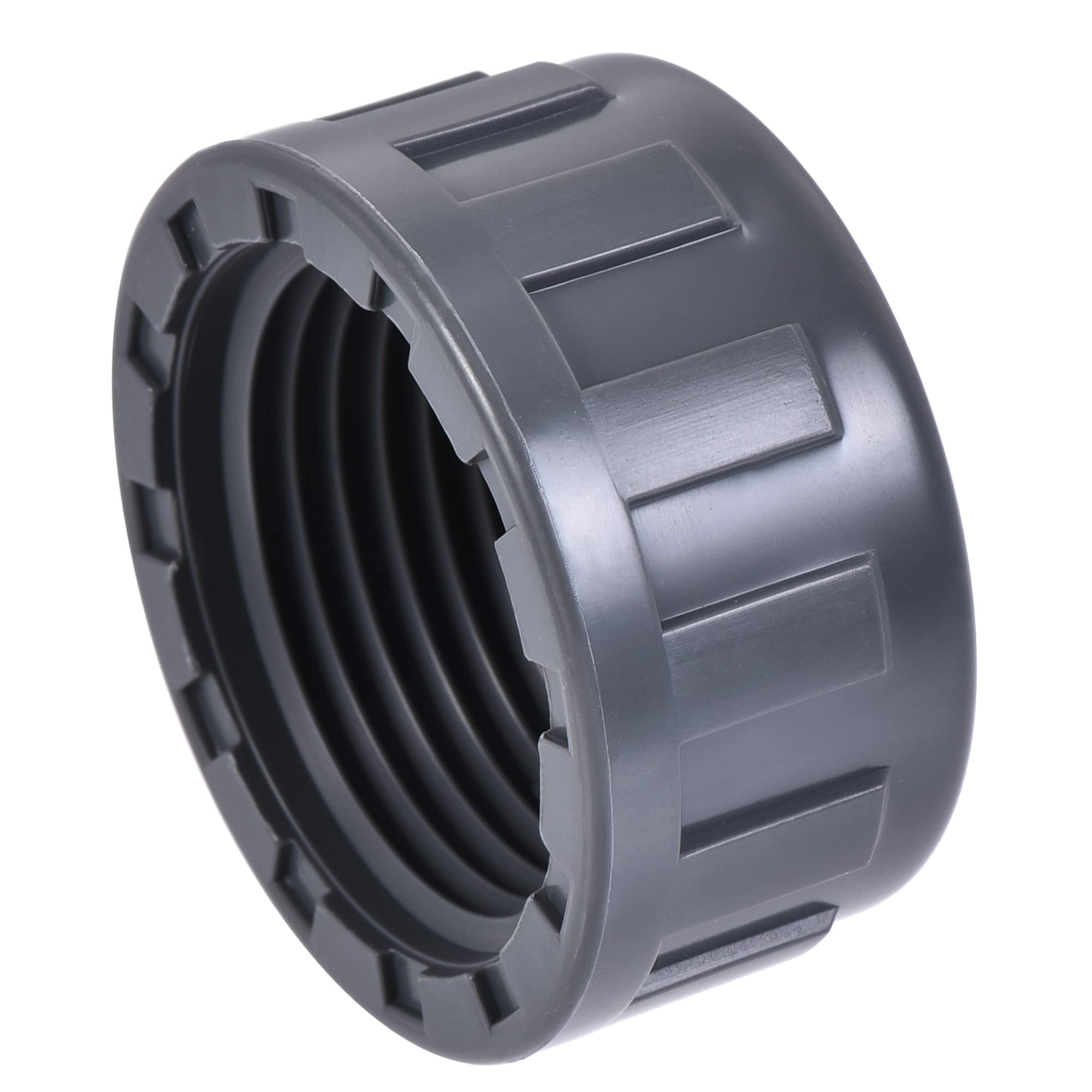 T PVCキャップPT1 パイプフィッティングキャップ PVC ラウンド メススレッド ホースコネクタ 庭園 屋外 ウォーターパイプエンド用 グレー 6個入り