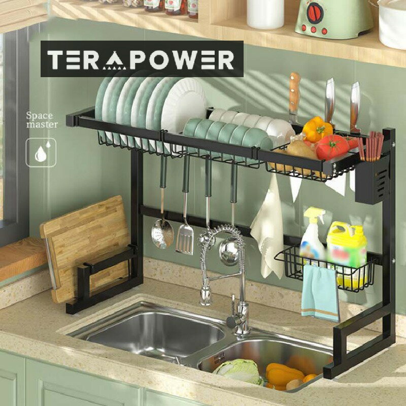 水切りラック シンク上 収納 水切りかご 水切りトレー キッチンラック フック 水切り 大容量 ラッ