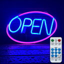 ネオンライト OPEN 看板 8つの照明モード/点滅 USB式/電池式 リモコン タイミング機能 明るさ調節可能 バー 喫茶店 居酒屋 レストラン インテリア ...