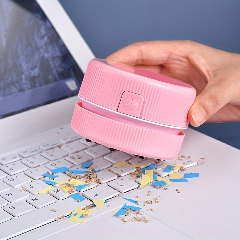 コンパクトなポータブル掃除機、家庭、オフィス、車での使用に最適です。ミニかわいいデスクトップダストクリーナー、デスクトップクリーナー、ポータブルコーナーテーブル掃除機ミニかわいい掃除機ダストスウィープのサムネイル