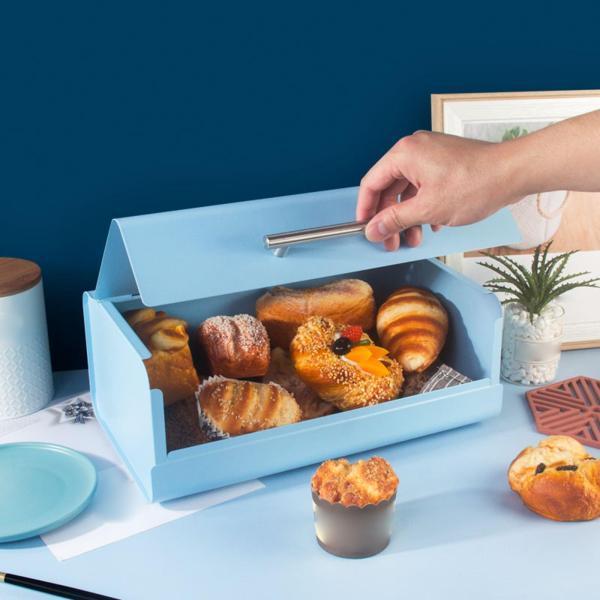 カウンターキッチンブルー用鉄パンボックスパンビンオーガナイザーパンキーパー