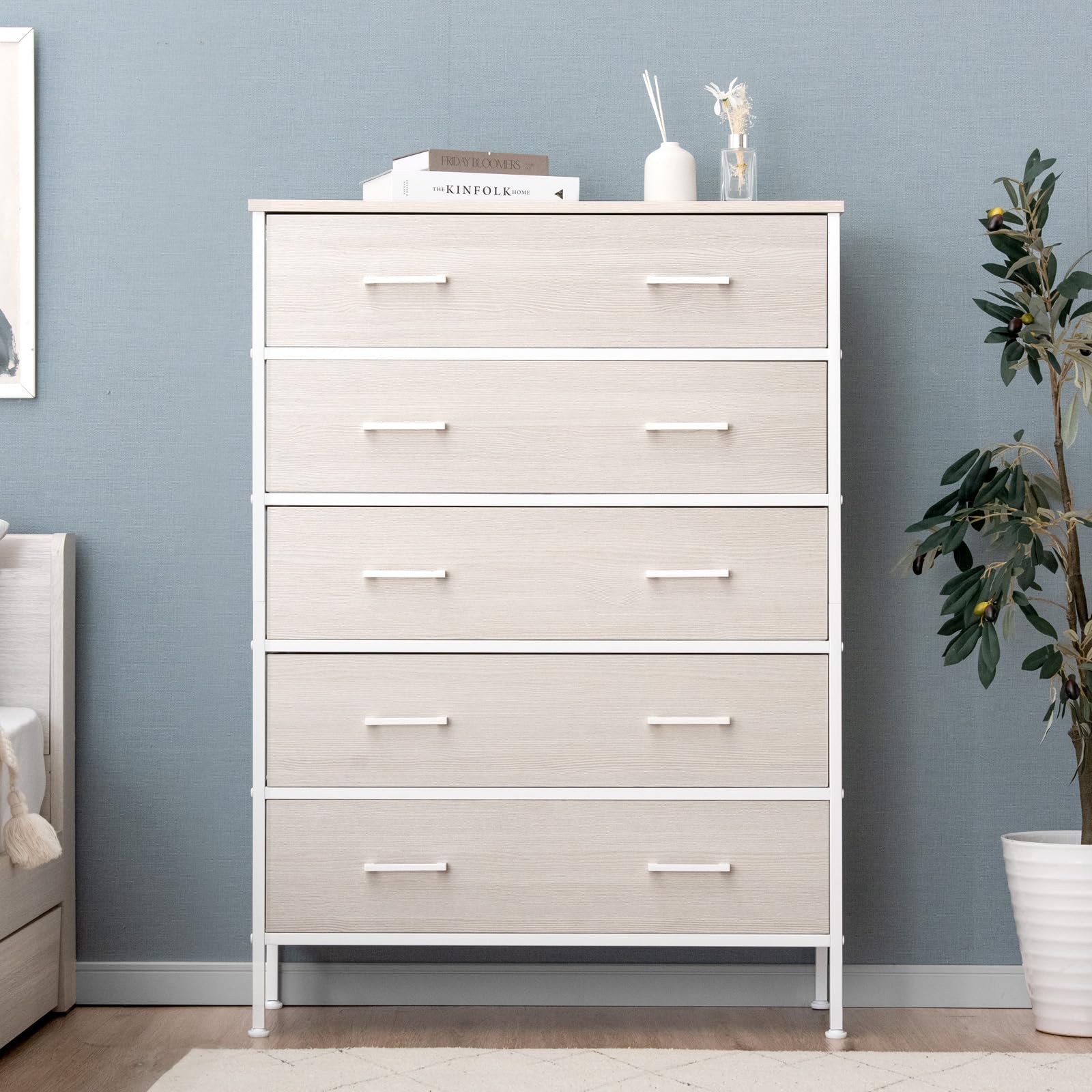 タンスのゲン チェスト ファブリック 幅80cm 5段 大容量 ファブリックチェ...