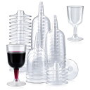 シャンパン、デザート、ビール、プリン、パーティー用の50個の透明なプラスチック製ワイングラスのリサイクル可能、使い捨て、再利用可能なカップ