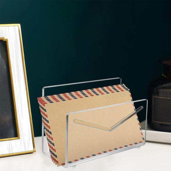 メールホルダー メールオーガナイザー カウンタートップアクリルメールソーター、卓上封筒ホルダー用メ..