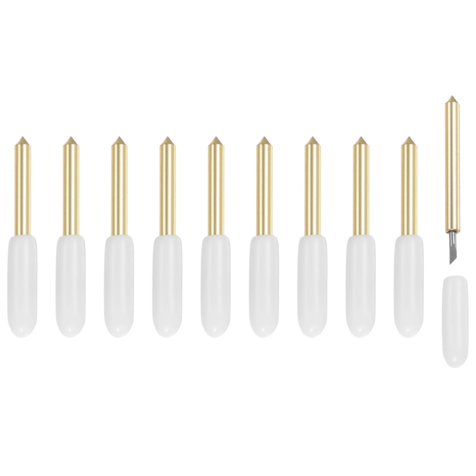 Tメーカー/メーカー3/エクス プローラエア/エア2/エア3カッティングマシン用の10個の細いポイ ントカットブレード 金トーンの交換用ブレード10個セット(3)