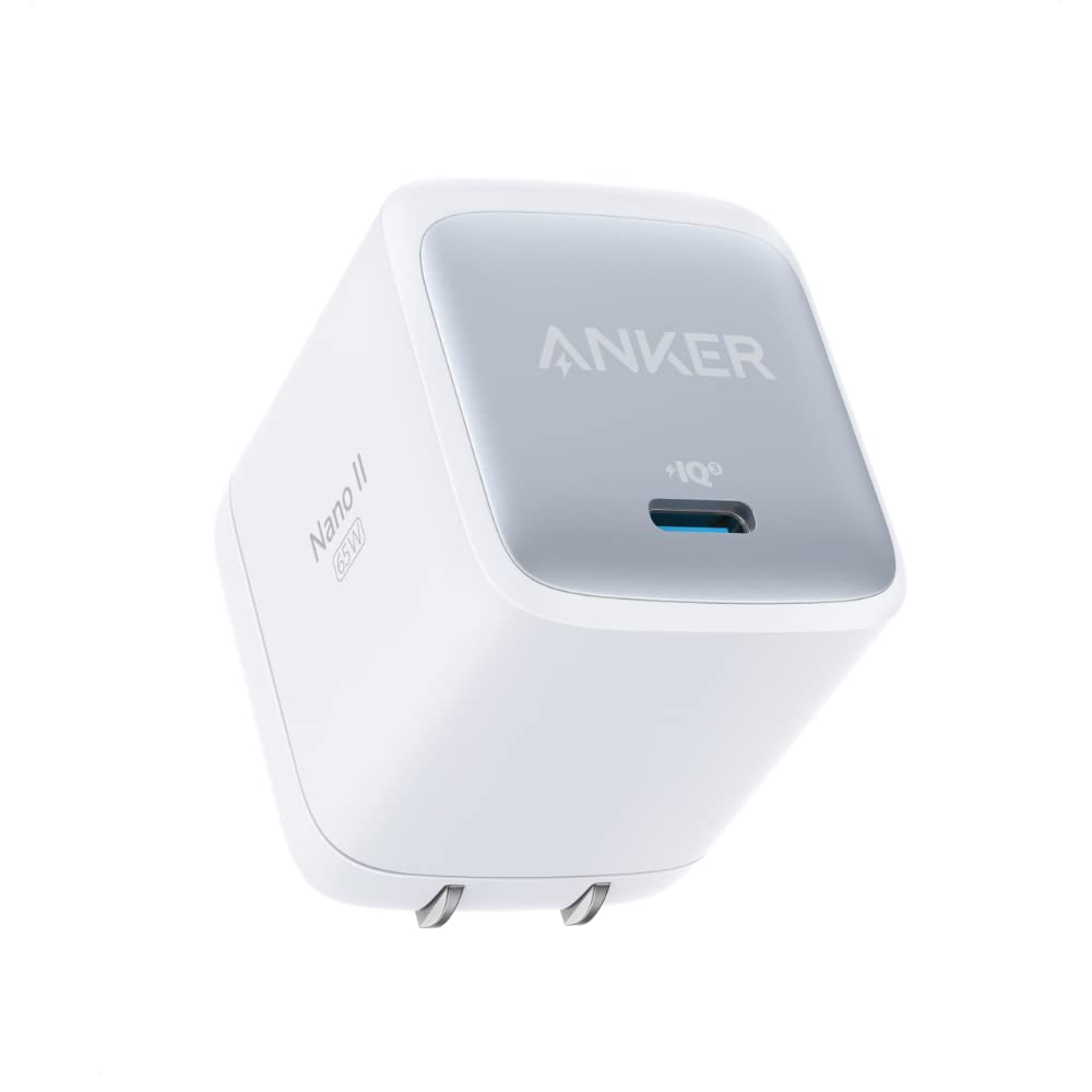 II 65W (PD 充電器 USB-C)【独自技術Anker GaN II採用/PD対応/PSE技術基準適合/折りたたみ式プラグ】MacBook PD対応Windows PC iPad iPhone Galaxy Android スマートフォン ノートPC 各種 その他機器対応 (ブラック)