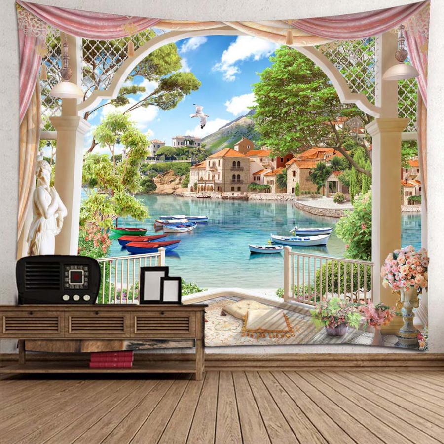 ベッドルームボートの3D効果防水壁掛けタペストリー