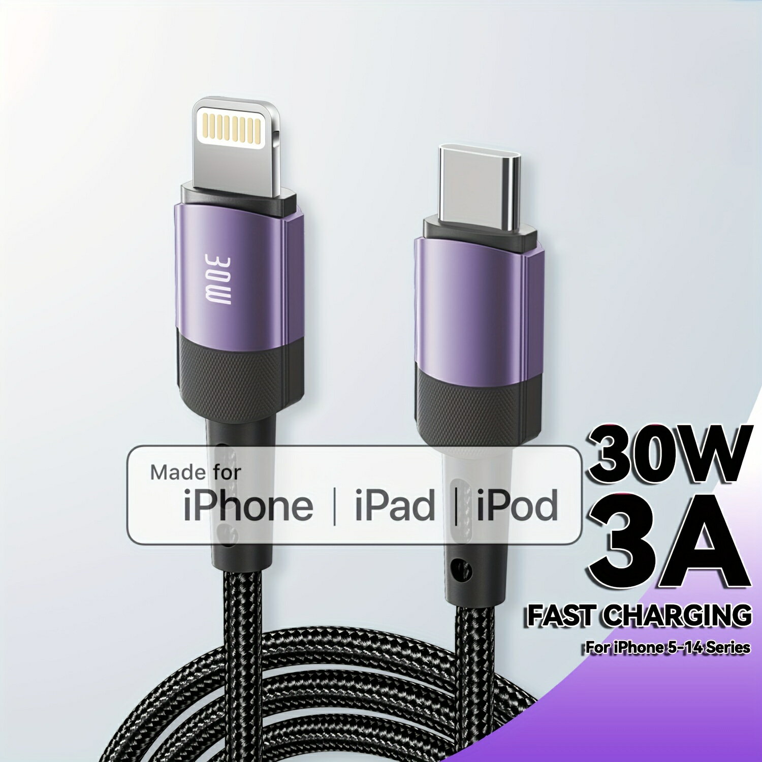 iPhoneiPadAirpodsʤɤбΤɽ̤ġ3AϤνؤUSBŸ֥롢Хåƥ꡼Żʤס30W®Ťȹ®ǡƱɤեåȤʥʥԤMFiǧںѤType-CLightning֥