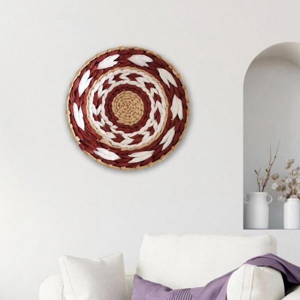 編まれたバスケットの壁の装飾ホワイエパティオ農家赤20cmのための耐久性のあるシンプルなハンギング