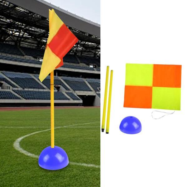 サッカーコーナーフラッグ サッカーアジリティポール 大人用トレーニングスポーツフラッグ ゲーム用 ポ..