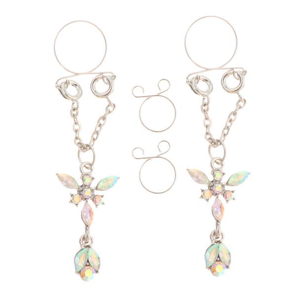 ニップルリング調節可能なステンレススチールボディジュエリーマルチカラーの2個クリップ(3.0)