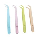 4x クラフトピンセット、まつげエクステンションピンセット、メイクアップツール高精度、ホビーDIY用品、ジュエリーに適した、ジュエリーピンセ