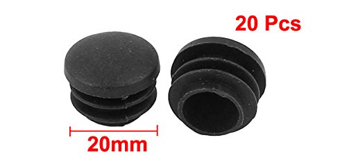 T 椅子脚カバー 椅子足キャップ イス キズ・騒音防止 丸パイプキャップ 丸内栓 平頭タイプ ブラック プラスチック 直径22mm 20個セット