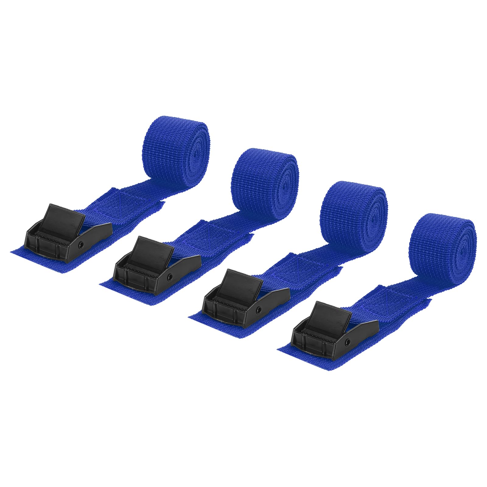 Tタイダウンストラップ 4個セット 調整可能なバックル付き締め付けストラップ 3.3フィート×1インチ 荷物パッキング用シンチストラップ トラック用(ダークブルー)